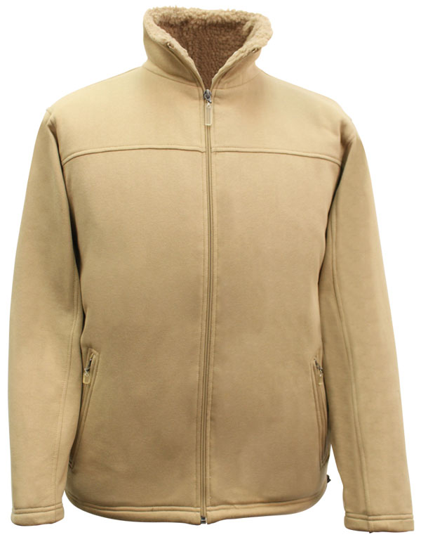 beige zipper jacket with wool lining